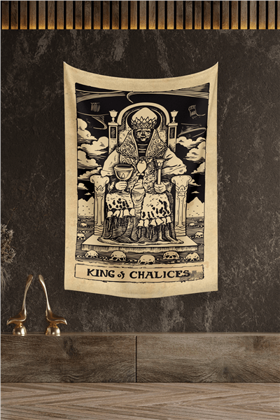 Vagonik Tarot Kartı King Of Chalices Duvar Örtüsü Halısı