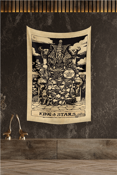 Vagonik Tarot Kartı King Of Stars Duvar Örtüsü Halısı