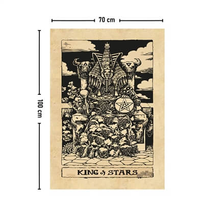 Vagonik Tarot Kartı King of Stars Duvar Örtüsü Halısı 140x100 Cm-70x100 Cm
