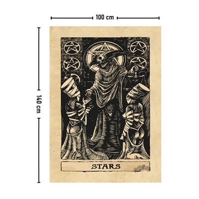 Vagonik Tarot Kartı Stars Duvar Örtüsü Halısı 140x100 Cm-70x100 Cm