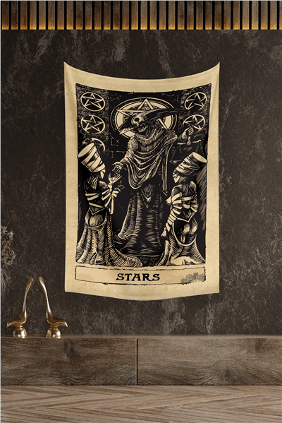 Vagonik Tarot Kartı Stars Duvar Örtüsü Halısı