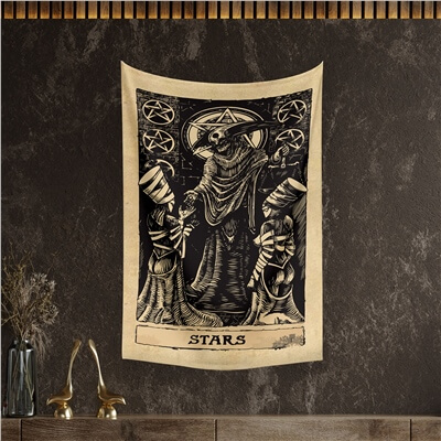 Vagonik Tarot Kartı Stars Duvar Örtüsü Halısı 140x100 Cm-70x100 Cm