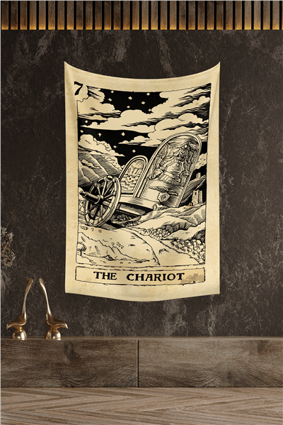 Vagonik Tarot Kartı The Chariot Duvar Örtüsü Halısı
