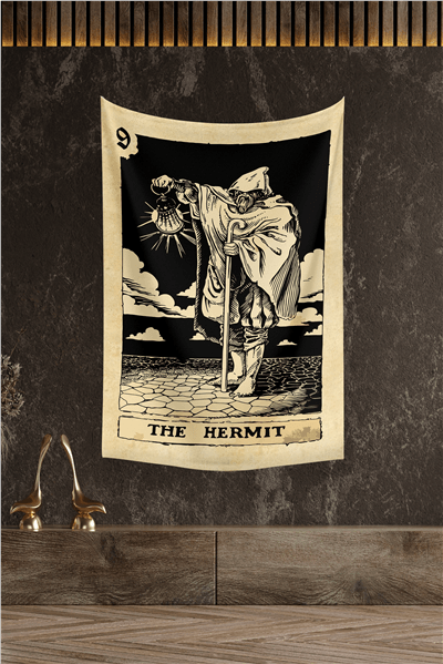 Vagonik Tarot Kartı The Hermit Duvar Örtüsü Halısı