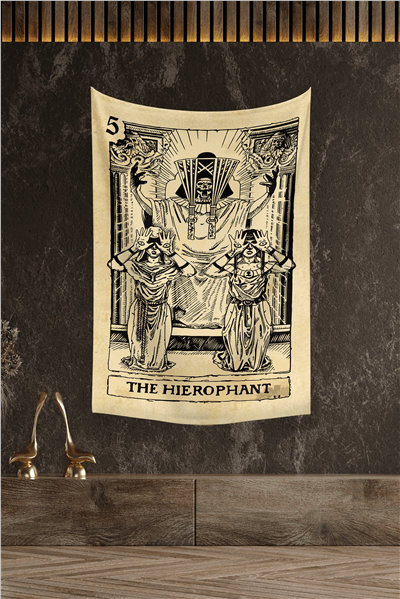 Vagonik Tarot Kartı The Hierophant Duvar Örtüsü Halısı