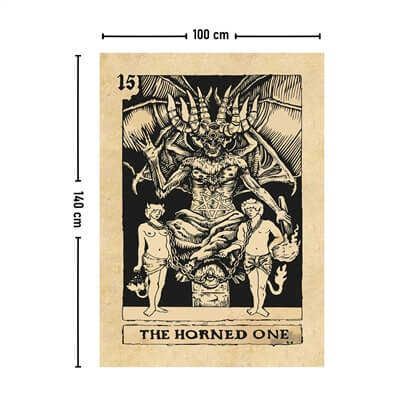 Vagonik Tarot Kartı The Horned One Duvar Örtüsü Halısı 140x100 Cm-70x100 Cm