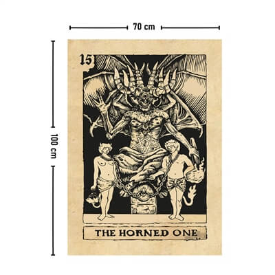 Vagonik Tarot Kartı The Horned One Duvar Örtüsü Halısı 140x100 Cm-70x100 Cm