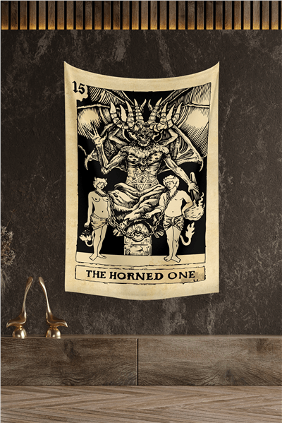 Vagonik Tarot Kartı The Horned One Duvar Örtüsü Halısı