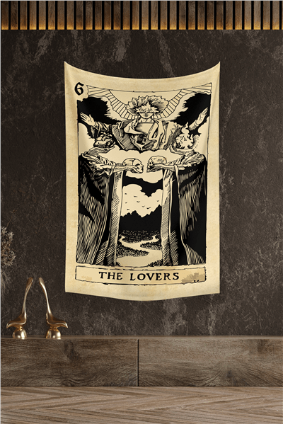 Vagonik Tarot Kartı The Lovers Duvar Örtüsü Halısı