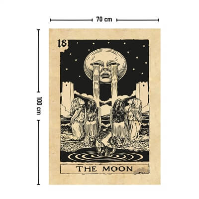 Vagonik Tarot Kartı The Moon Duvar Örtüsü Halısı 140x100 Cm-70x100 Cm