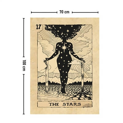 Vagonik Tarot Kartı The Stars Duvar Örtüsü Halısı 140x100 Cm-70x100 Cm