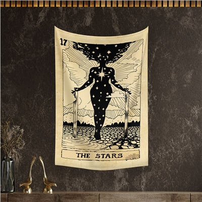Vagonik Tarot Kartı The Stars Duvar Örtüsü Halısı 140x100 Cm-70x100 Cm