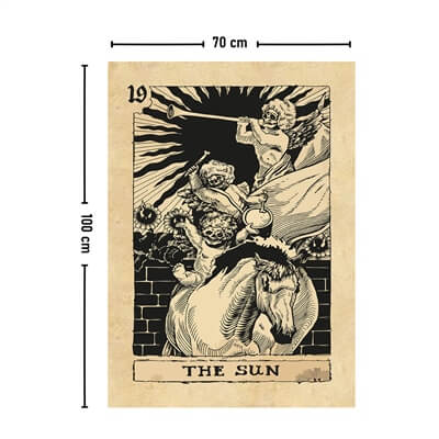 Vagonik Tarot Kartı The Sun Duvar Örtüsü Halısı 140x100 Cm-70x100 Cm
