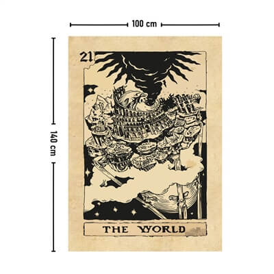 Vagonik Tarot Kartı The World Duvar Örtüsü Halısı 140x100 Cm-70x100 Cm