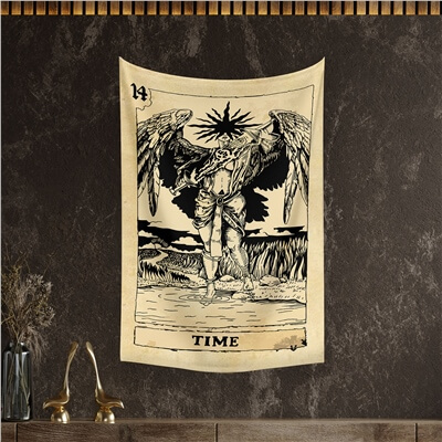 Vagonik Tarot Kartı Time Duvar Örtüsü Halısı 140x100 Cm-70x100 Cm