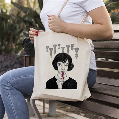 Vagonik The Queens Gambit Baskılı Ham Bez Kanvas Çanta 240 Gr.