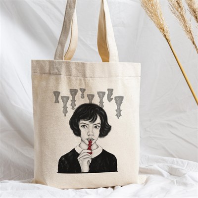 Vagonik The Queens Gambit Baskılı Ham Bez Kanvas Çanta 240 Gr.