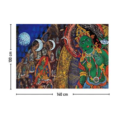 Vagonik Tibet Etnik Desen Budist Thangka Ve Mandala Bohem Duvar Örtüsü Halısı 140x100 Cm-70x100 Cm