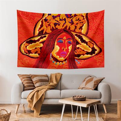 Vagonik Tibet Etnik Desen Budist Thangka Ve Mandala Bohem Duvar Örtüsü Halısı 140x100 Cm-70x100 Cm