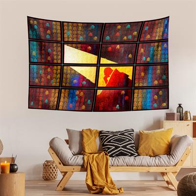 Vagonik Tibet Etnik Desen Budist Thangka Ve Mandala Bohem Duvar Örtüsü Halısı 140x100 Cm-70x100 Cm