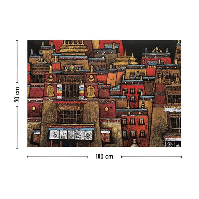Vagonik Tibet Etnik Desen Budist Thangka Ve Mandala Bohem Duvar Örtüsü Halısı 140x100 Cm-70x100 Cm