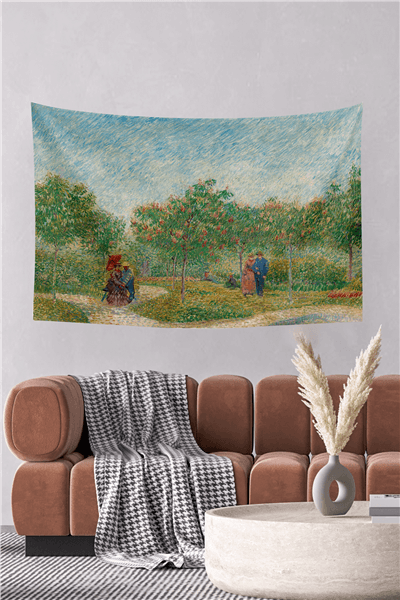 Vagonik Van Gogh Çiftler Bahçesi Duvar Örtüsü Halısı