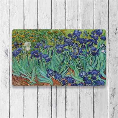 Vagonik Van Gogh Tarlada Süsenler Dijital Baskılı 50x70cm Dekoratif Çok Amaçlı Iç Ve Dış Kapı Paspası