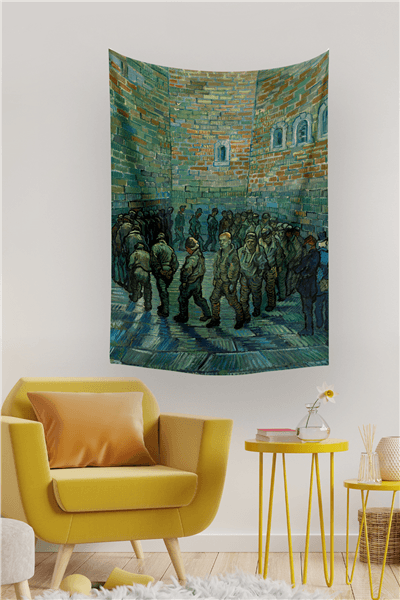 Vagonik Van Gogh Tutuklular Çemberi Duvar Örtüsü Halısı