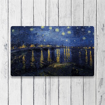 Vagonik Van Gogh Yıldızlı Gece 2 Dijital Baskılı 50x70cm Dekoratif Çok Amaçlı Iç Ve Dış Kapı Paspası