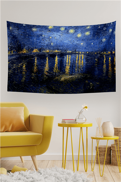 Vagonik Van Gogh Yıldızlı Gece 2 Duvar Örtüsü Halısı