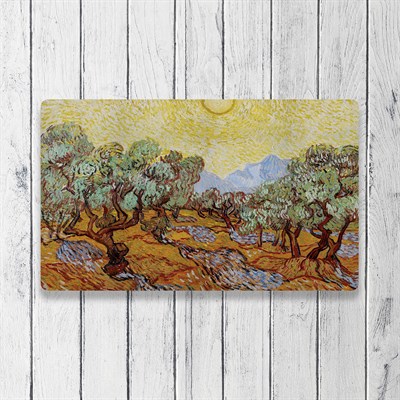 Vagonik Van Gogh Zeytin Ağaçları Dijital Baskılı 50x70cm Dekoratif Çok Amaçlı Iç Ve Dış Kapı Paspası