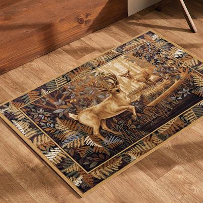 Vagonik Vintage Vahşi Doğa Desenli Dijital Baskılı Halı Kaydırmaz Tabanlı Yıkanabilir Halı