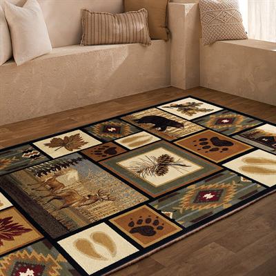 Vagonik Vintage Vahşi Doğa Desenli Dijital Baskılı Halı Kaydırmaz Tabanlı Yıkanabilir Halı