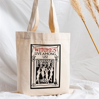 Vagonik Witches Live Among Us Baskılı Baskılı Ham Bez Kanvas Çanta