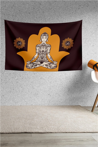 Vagonik Yoga Lotus Duvar Örtüsü Halısı