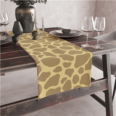 Vagonik Zürafa Kürkü Desenli Dijital Baskılı Runner 140x40 cm