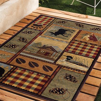 Vintage Vahşi Doğa Desenli Dijital Baskılı Halı Kaydırmaz Tabanlı Yıkanabilir Halı