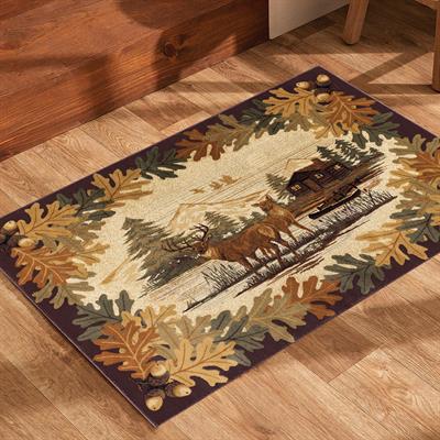 Vintage Vahşi Doğa Desenli Dijital Baskılı Halı Kaydırmaz Tabanlı Yıkanabilir Halı