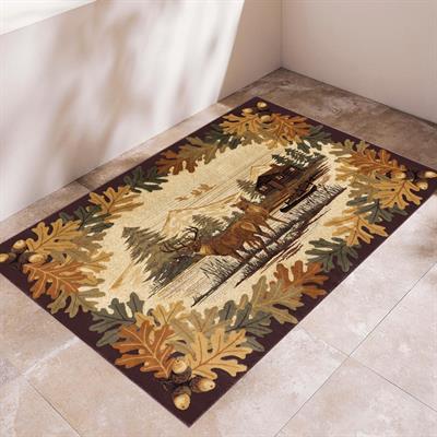Vintage Vahşi Doğa Desenli Dijital Baskılı Halı Kaydırmaz Tabanlı Yıkanabilir Halı