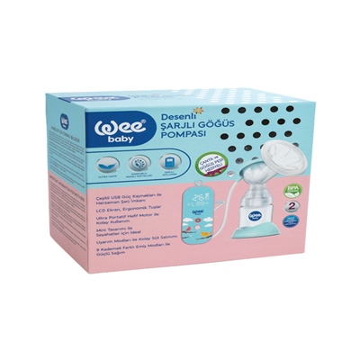 Wee Baby Desenli Şarjlı Göğüs Pompası