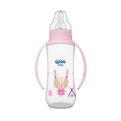 Wee Baby Klasik Kulplu PP Biberon 270 ml-Pembe