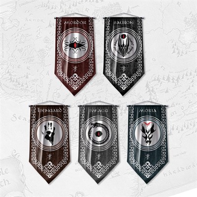 Yüzüklerin Efendisi Güç Yüzükleri Isengard Krallığı Flama Bayrak 50x100