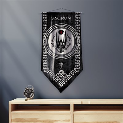 Yüzüklerin Efendisi Güç Yüzükleri Sauron Krallığı Flama Bayrak 50x100