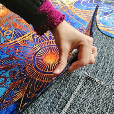 Vintage Kayık Balık ve Vahşi Doğa Desenli Dijital Baskılı Halı Kaydırmaz Tabanlı Yıkanabilir Halı