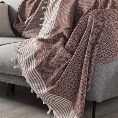Vagonik Zümrüt Çok Amaçlı Sık Dokuma Bordo Koltuk Örtüsü 170x210 cm