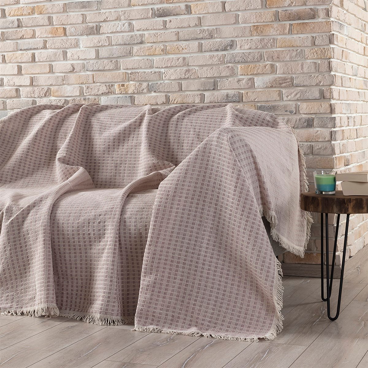 Arya Battal Boy Çok Amaçlı Sık Dokuma Mürdüm Koltuk Örtüsü 180x310 cm