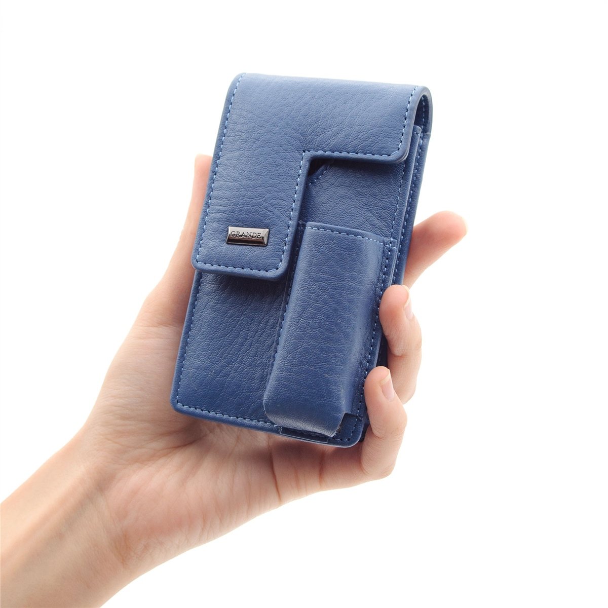 Grande Hakiki Deri Özel Tasarım Sigaralık - Mavi