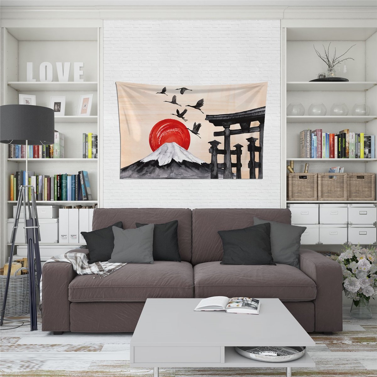 Japon Dağ Manzarası Duvar Örtüsü