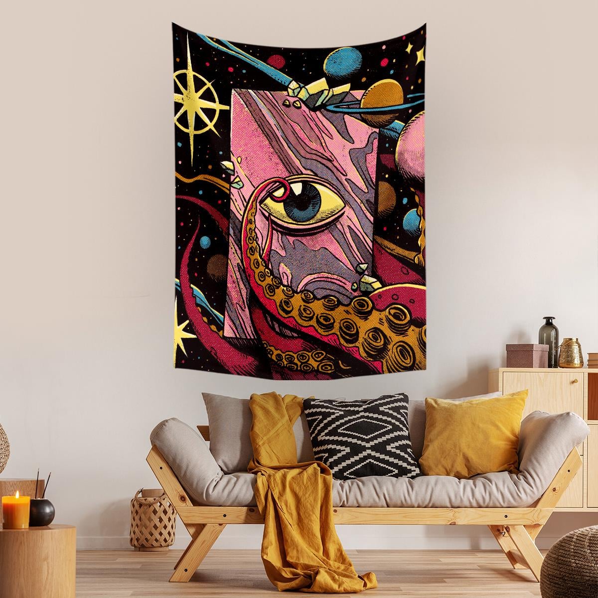 Kozmik Göz Psychedelic Duvar Örtüsü Halısı 70x100, 100x140, 140x200