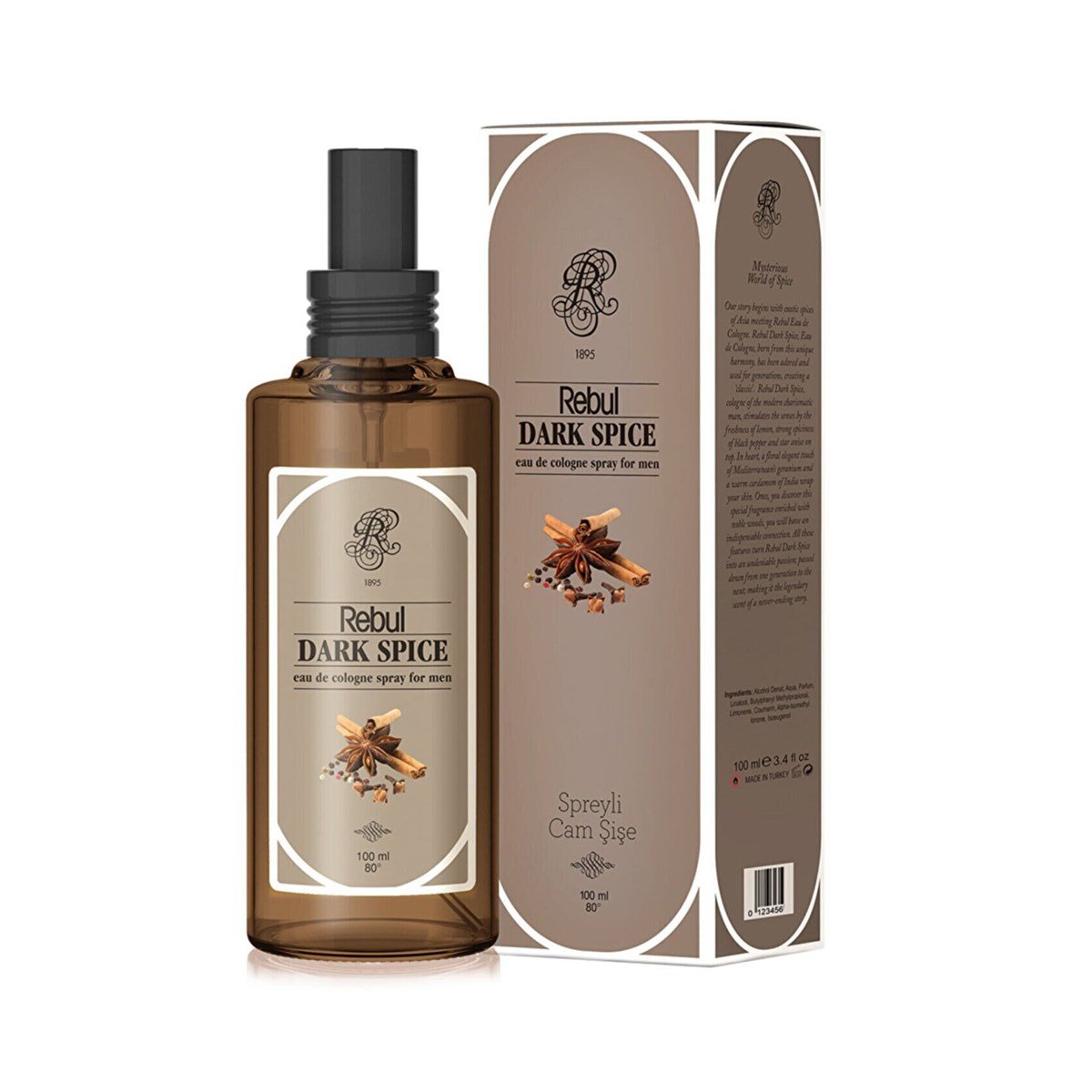 Rebul Dark Spice Kolonya 100 ML Cam Şişe Sprey